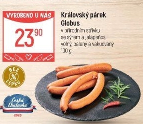 Královské párky se sýrem a jalapeňos Globus
