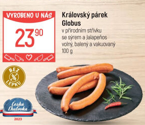 Královské párky se sýrem a jalapeňos Globus