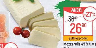 Sýr Mozzarella cihla 45%