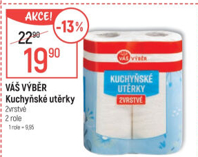 Utěrky kuchyňské 2vrstvé Váš Výběr