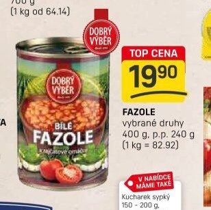 Dobrý výběr bílé fazole