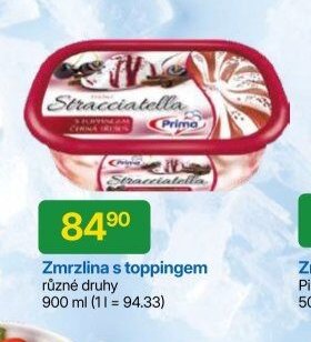 Zmrzlina s toppingem 900 ml
