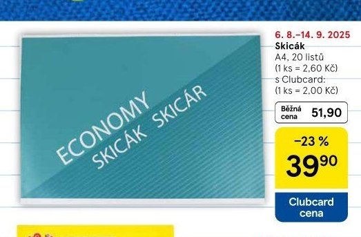 Skicák A4, 20 listů