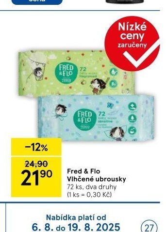Fred & Flo Vlhčené ubrousky