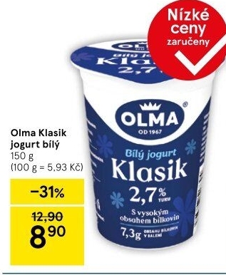 Bílý jogurt Klasik Olma