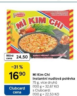 Instantní polévky Mi Kim Chi Vina Acecook