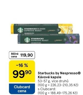 Kapsle Nespresso Starbucks