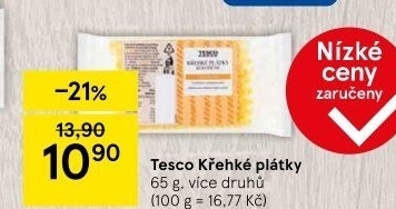 Plátky křehké Tesco