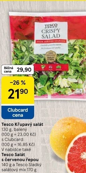 Salát křupavý Crispy Tesco