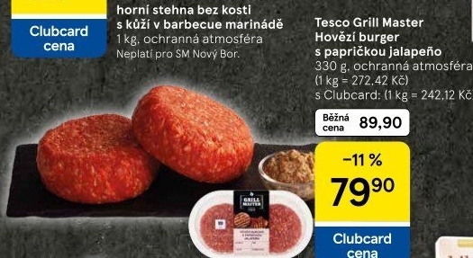 Hovězí burger Jalapeňo Grill Master Tesco