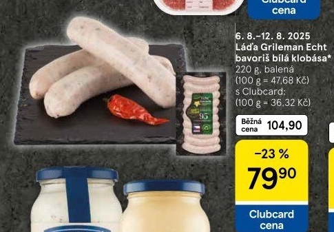 Klobásy Echt Bavoriš Láďa Grileman Kostelecké uzeniny