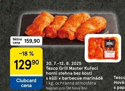 Kuřecí stehna bez kosti marinovaná Barbecue Grill Master Tesco