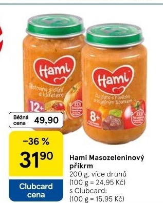 Příkrm masozeleninový Hami