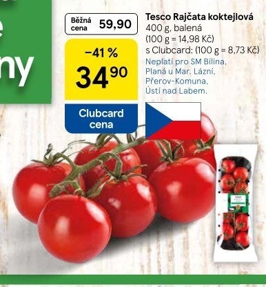 Rajčata koktejlová Tesco