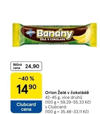 Tyčinky ovocné v čokoládě Orion