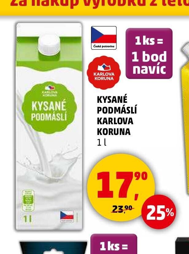 Kysané podmáslí Karlova Koruna 1 l