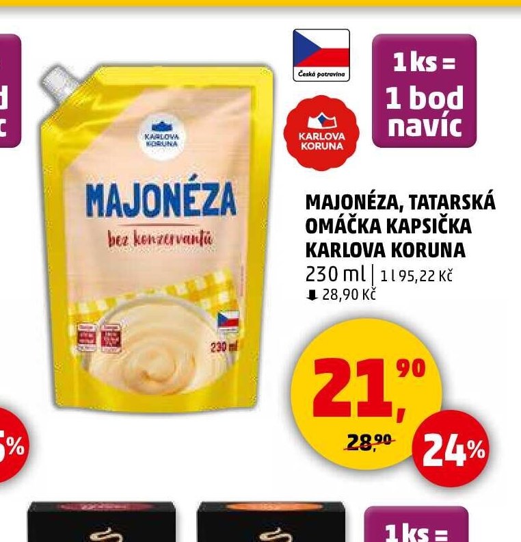 Majonéza, Tatarská omáčka kapsička Karlova Koruna 230 ml