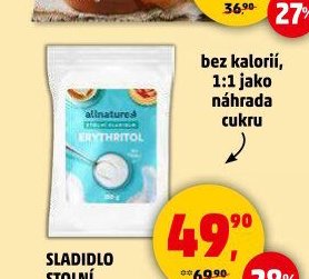 Sladidlo stolní Erythritol Allnature