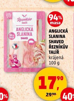 Anglická slanina shaved Řezníkův talíř