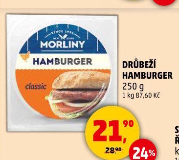 Drůbeží hamburger Morliny