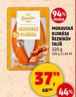 Moravská klobása Řezníkův talíř