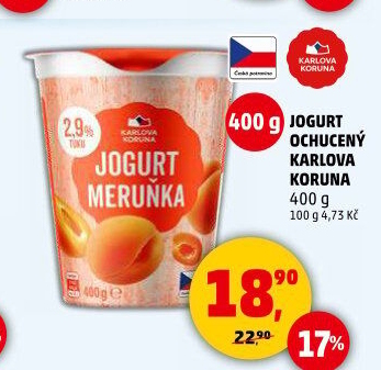 Ochucený jogurt Karlova Koruna