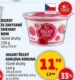 Ochucený jogurt řecký Karlova Koruna
