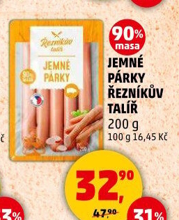 Párky jemné Řezníkův talíř