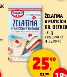 Plátková želatina Dr.Oetker