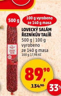 Salám lovecký Řezníkův talíř