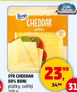 Sýr Cheddar 50% Boni