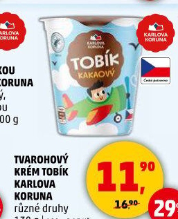Tvarohový krém Tobík Karlova Koruna