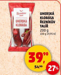 Uherská klobása Řezníkův talíř