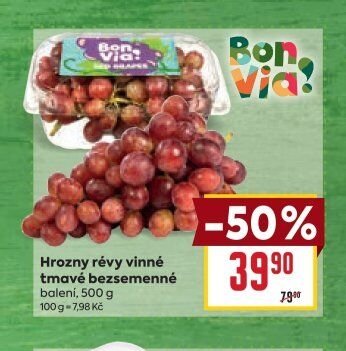 Hrozny révy vinné tmavé bezsemenné