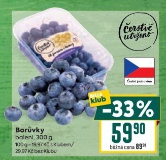 Borůvky Čerstvě utrženo