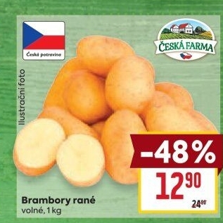 Brambory konzumní rané Česká farma