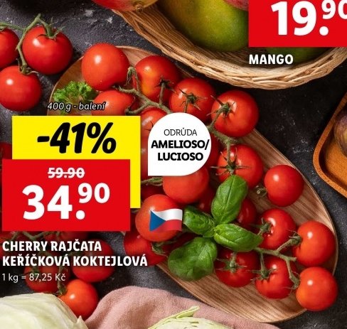 Cherry rajčata keříčková koktejlová