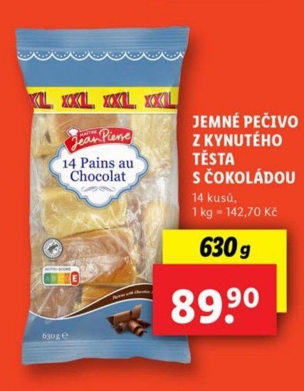 Jemné pečivo z kynutého těsta s čokoládou 14 Pains au Chocolat - Lidl akcniletaky.com
