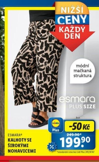 ESMARA KALHOTY SE ŠIROKÝMI NOHAVICEMI