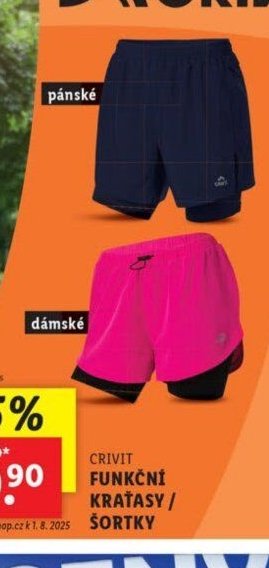 CRIVIT FUNKČNÍ KRAŤASY / ŠORTKY