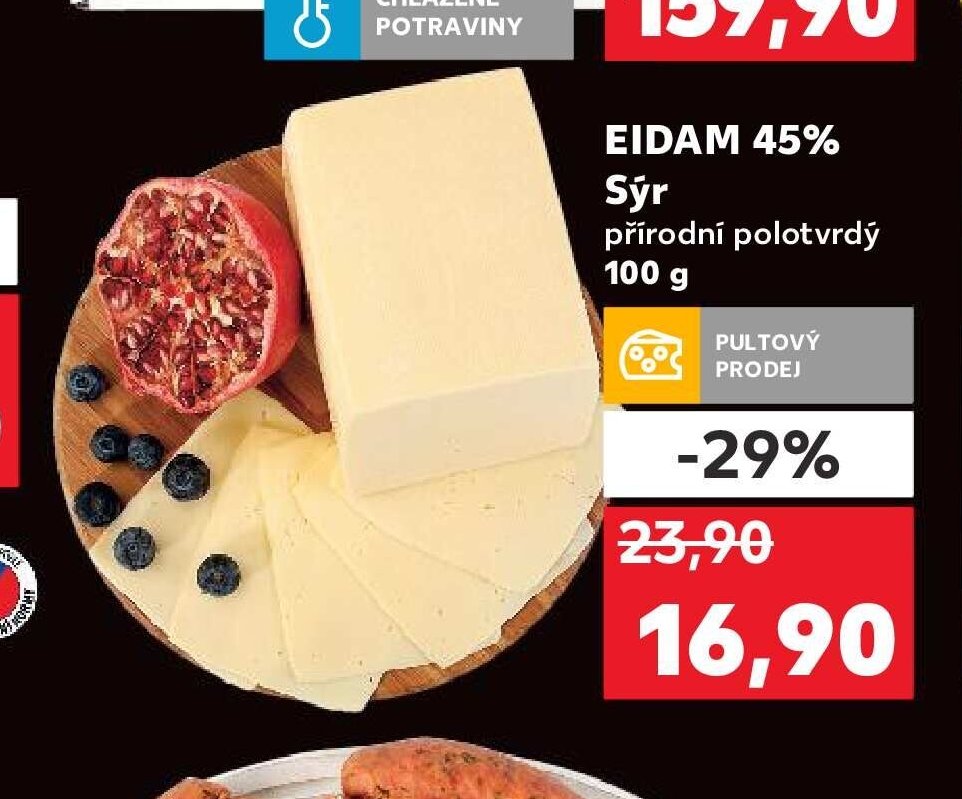 EIDAM 45% Sýr přírodní polotvrdý 100 g