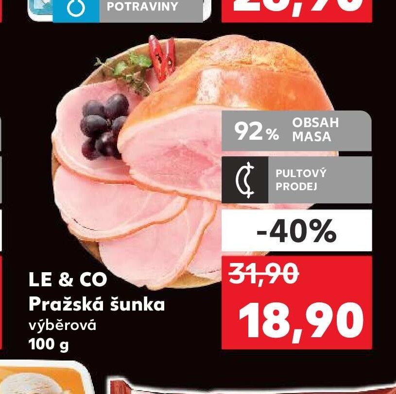 LE & CO Pražská šunka výběrová 100 g