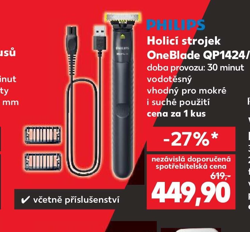 Holicí strojek PHILIPS OneBlade QP1424/20