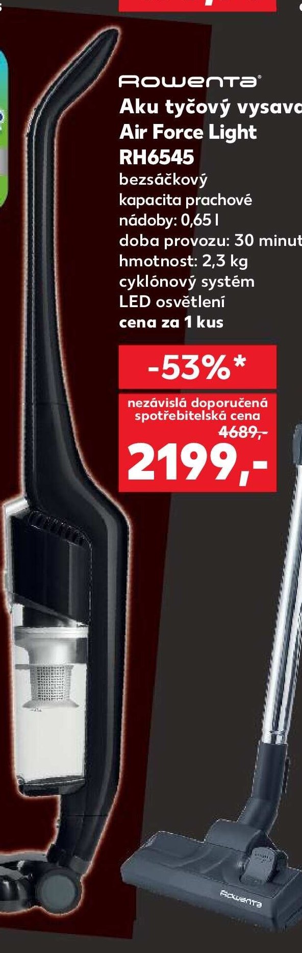 Rowenta Aku tyčový vysavač Air Force Light RH6545