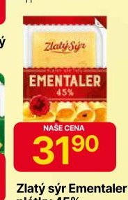 Zlatý sýr Ementaler plátky 45%