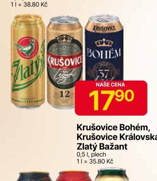 Krušovice Bohém, Krušovice Královská 12, Zlatý Bažant
