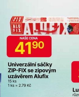 Univerzální sáčky ZIP-FIX se zipovým uzávěrem Alufix