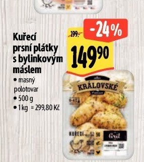 Kuřecí prsní plátky s bylinkovým máslem