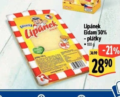 Lipánek Eidam 30% - plátky