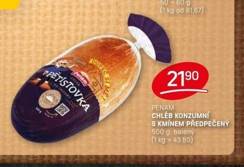 PENAM CHLÉB KONZUMNÍ S KMÍNEM PŘEDPEČENÝ